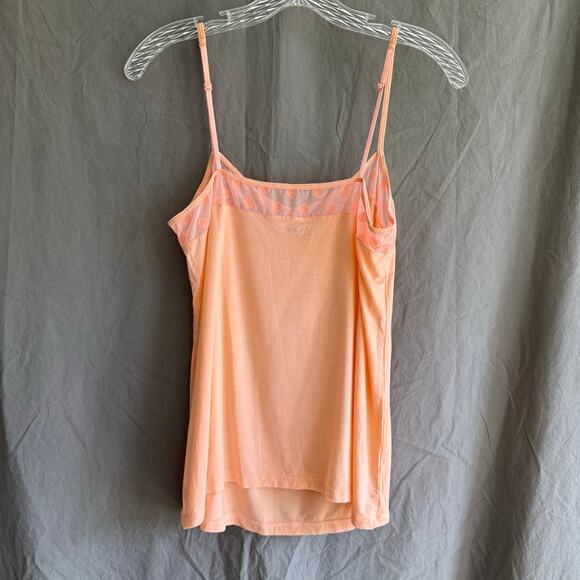 GapBody Peach Cami Mesh Polka Dot Trim Modal Lounge Top Soft Girl Women's Large - Picture 2 of 7